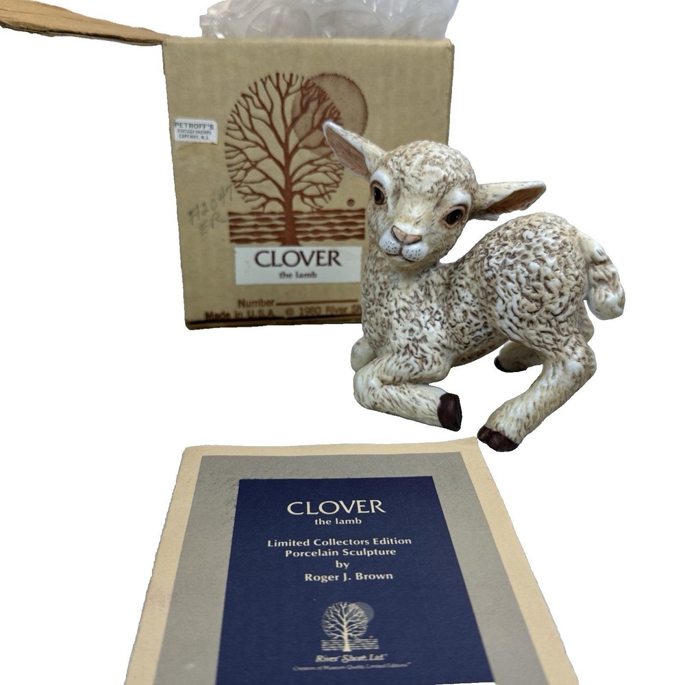 VTG 1980 River Shore Baby Animal Collectors  Clover The Lamb Roger J. Brown NIB